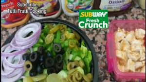 Subway menu prices food price veggie delite $4.99 chopped salads chicken caesar $6.49 pizza sub $7.48 Subway Salad Recipe Method Subway Chicken Peri Peri Salad In Urdu Hindi Youtube