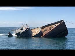 ships sinking at sea youtube