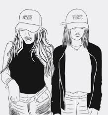 Dessin fille swag en noir et blanc. Dessin Kawaii Bff Swag Dessin Meilleure Amie Novocom Top