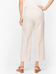Wide leg cropped pants alexa chung costumes costume ideas marni vintage looks casual chic yves saint laurent prada. Linen Straight Leg Crop Pants Talbots