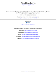 PDF) Successive Free Listing: Using Multiple Free Lists to Generate  Explanatory Models