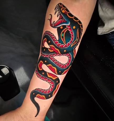 American traditional snake - #tattoo #tattoos #tattooed #tattoos #tattooist #tattooart #tattooartist #tatuajes #tatuaje #tatouage #newyork #upstateny #saratoga #518 #art #artist #artwork #tattooidea #americantraditionaltattoo #traditionaltattoo ...
