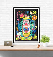 Customize your coffee shop poster with hundreds of different frame options, and get the exact look that you want for your wall! Barista Magic Coffee Poster Wall Art Liv Wan Illustration