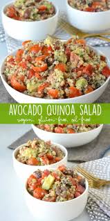Avocado Quinoa Salad Oil Free Recipe Quinoa Salad Vegan Quinoa Recipes Vegan Salad Recipes