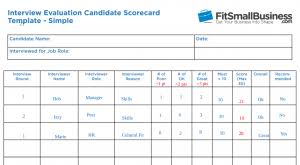 11 Free Interview Evaluation Forms Scorecard Templates