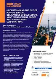During this period, malaysia was introduced to an integrated property management and maintenance services known as facilities management. Strata Management Seminar 2019 Series 2 Burgielaw