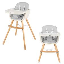 Amazon Com Baby Joy Convertible Baby High Chair 3 In 1 Wooden Highchair Booster Chair With Removable Tray Adjustable Legs 5 Point Harness Pu Cushion And Footrest For Baby Infants Toddlers Gray Baby