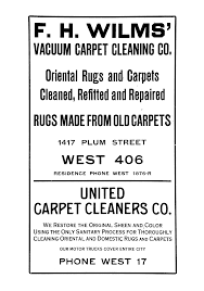 VACUUM CARPET CLEANING CO. Oriental Rugs and Gapts Gleaned, Refitted and  Repaired RUGS MADE FROM OLD CARPETS UNITED CARPET CLEAN