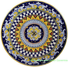 Italian Hand Painted Ceramic Majolica Plate 42cm Italian Pottery Italian Plates Ceramic Painting