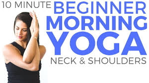 10 Minute Morning Yoga For Beginners Gÿ ƒ Yoga For Neck Shoulder Tension Sarah Beth Yoga Morning Yoga 10 Minute Morning Yoga Yoga Stretches For Beginners