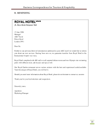 Business Correspondence For The Tourism Industry