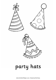 These are fun birthday hat pictures! Party Hats Colouring Page Birthday Coloring Pages Party Hats Birthday Hat