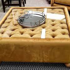 Large chesterfield footstool/coffee table/ pouffe in plush velvet! Glass Top Deep Button Footstool Navan Sofa Factory Facebook