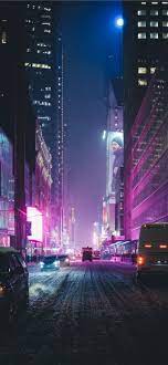 Download vaporwave wallpaper apk 4.0 for android. Neon New York Under The Snow Iphone X Wallpaper Night City Road Street Newyork Timesquare Etats Unis W Neon Photography City Wallpaper Cyberpunk City