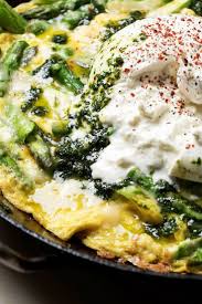 Asparagus Frittata With Burrata And Herb Pesto Recipe Recipe Asparagus Frittata Herb Pesto Recipe Nyt Cooking