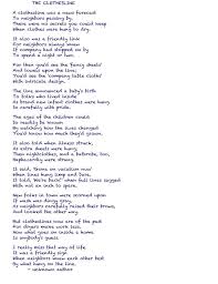 Craft Ideas Clothes Line Poem A Day Poems