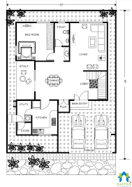 South facing home plan beautiful pin south facing house plans 60x40 home design on pinterest. Floor Plan For 40 X 50 Feet Plot 1 Bhk 2000 Square Feet 222 Sq Yards Ghar 055