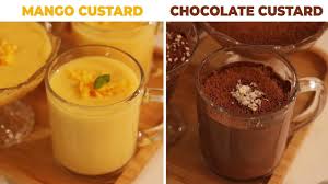Mango Chocolate Custard Recipe No Custard Powder 2 Flavors Of Dessert Cookingshooking Yout In 2020 Custard Recipes Chocolate Custard Recipe Chocolate Custard