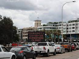 File photo of people queuing at the bondi covid testing clinic. Sydney Sees Fewer Covid 19 Cases Amid Record Testing Oceania Gulf News