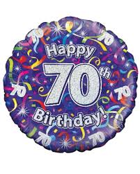 Check spelling or type a new query. Happy 70th Birthday Helium Balloon Gift