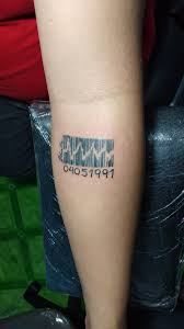 About 10% of these are printers. Aatattoo Barcode Lifeline Birthdate Name Design Client Facebook