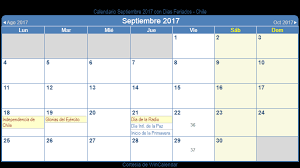 Y es que el senado ayer aprobó el texto, bajo la condición de que el gobierno presentase hoy un veto a la indicación que elimina el feriado del 12 de octubre. Calendario Septiembre 2017 Para Imprimir Chile
