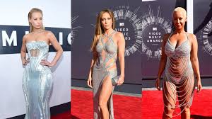 Silver Naked Dresses at the VMAs: J.Lo, Amber Rose, Iggy Azalea
