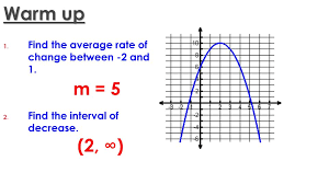 We did not find results for: Warm Up 1 Find The Average Rate Of Change Between 2 And Find The Interval Of Decrease M 5 2 Ppt Download
