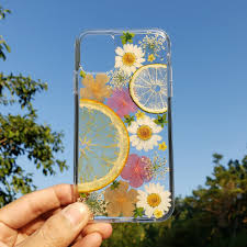 Real dried flowers phone case. Pressed Flower Phone Case Real Dried Flower Fruit Floral Etsy