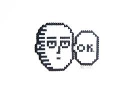 Saitama Ok Fanart Pixel Art Magnet Hama Perler Beads One Punch Man Fridge Magnet Whiteboard Sprite Office Decor Ani Pixel Art Pixel Art Pattern Anime Pixel Art