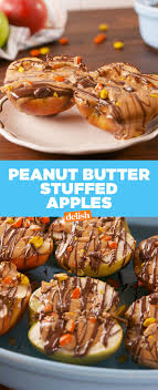 Peanut Butter Stuffed Apples Recipe Peanut Butter Recipes Peanut Butter Snacks Fruit Recipes