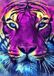Tiger Spirit Metal Poster Print Justyna Jaszke Displate Tiger Art Tiger Painting Tiger Spirit Animal