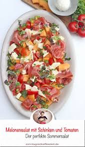 Melonensalat Mit Schinken Und Tomaten Rezept In 2020 Salat Mit Melone Melonensalat Salat