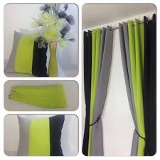 Eyelet Curtains Ring Top Fully Lined Pair Ready Made 3 Tone Lime Green Lime Green Bedrooms Green Boys Room Lime Green Rooms