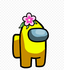 Hd Yellow Among Us Crewmate Character With Flower On Head Png Citypng