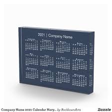 Company Name 2021 Calendar Navy Desk Acrylic Award Zazzle Com In 2020 Design Company Names Company Names 2021 Calendar