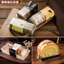 Ruili Baking Packaging Transparent Portable Cake Roll Box Long Box Swiss Roll Half Small Cake Box Wholesale Baking Packaging Bakery Packaging Cake Roll