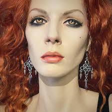 These cuties are newly listed in my Etsy shop waiting to find a home!  Handcrafted, “Byzantine” diamond chainmail earrings with mini spikes,  Garnet captive beads and beautiful Amethyst crystal charms. Length: 3”.