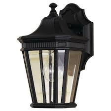 Feiss Cotswold Lane 1 Light Black Outdoor 11 5 In Wall Lantern Sconce Ol5400bk The Home Depot