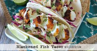 Combine the remaining lime juice, brown sugar, paprika, oregano, garlic powder, salt, cumin, and ground red chile in another bowl. Blackened Fish Tacos With Cilantro Slaw