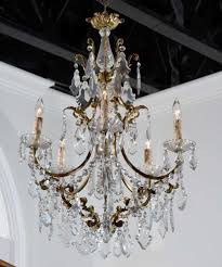 French Rococo Style Late 19th Century Six Light Crystal And Bronze Chandelier French Rococo Style Late 19th Ce In 2020 Bronze Chandelier French Rococo Rococo Style