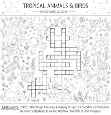 They will be given the definition or clue, and they have to figure out each of the 34 summer themed words. Vector Summer Crossword Puzzle Quiz With Tropical Animals And Birds For Children Educational Black And White Jungle Activity With Cute Funny Characters Fun Coloring Page For Kids Royalty Free Cliparts Vectors And