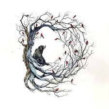 Meaningful Simple Bird On Tree Drawing Bear On The Tree Tattoo Design Nature Drawing Tree With Birds Tattoo Tree Drawing