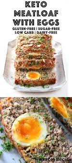 Keto Meatloaf With Eggs My Pcos Kitchen A Delicious Low Carb Meatloaf That S Completely Gluten Free And Low Carb Meatloaf Low Carb Gluten Free Low Carb Yum