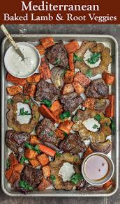 This One Pan Mediterranean Baked Lamb Chops With Root Vegetables Is A Keeper The Mediterranean Garlic Marinade Lamb Chop Recipes Baked Lamb Chops Lamb Recipes