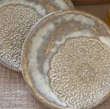 Teller Dani Blume glänzend, creme, karamell oder türkis