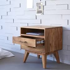 table de chevet en acacia 2 tiroirs mobilier de chambre tikamoon table de nuit mobilier de chambre table de chevet
