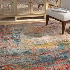Arianna Abstract Teal Orange Area Rug Area Rugs Orange Area Rug Light Grey Area Rug