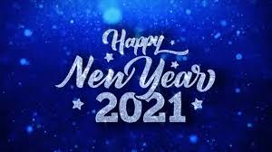 Happy New Year 2021 Blue Text Wishes Particles Greetings Invitation Celebration Background Stock Video C Infi Studio 267501478