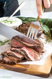 Fresh herbs and brown butter take it over the top! Best Ever Marinated Beef Tenderloin The Busy Baker
